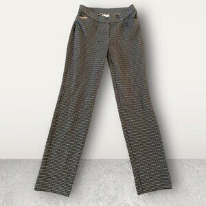 J JILL Brown Plaid Ponte Dress Pants Size X Small